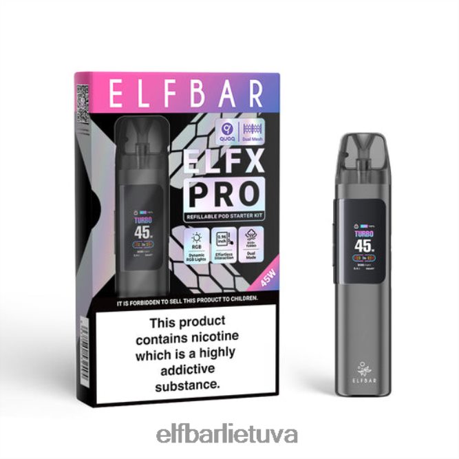 ELFBAR ELFX Pro Atidaryti pod įrenginį pilka BV2H2D3 Elf Bar Vape
