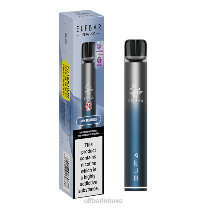 elfbar elfa pro pod rinkinys – įkraunamas 24L266 Aurora blue + kivi pasifloros vaisių užpildyta ankštis
