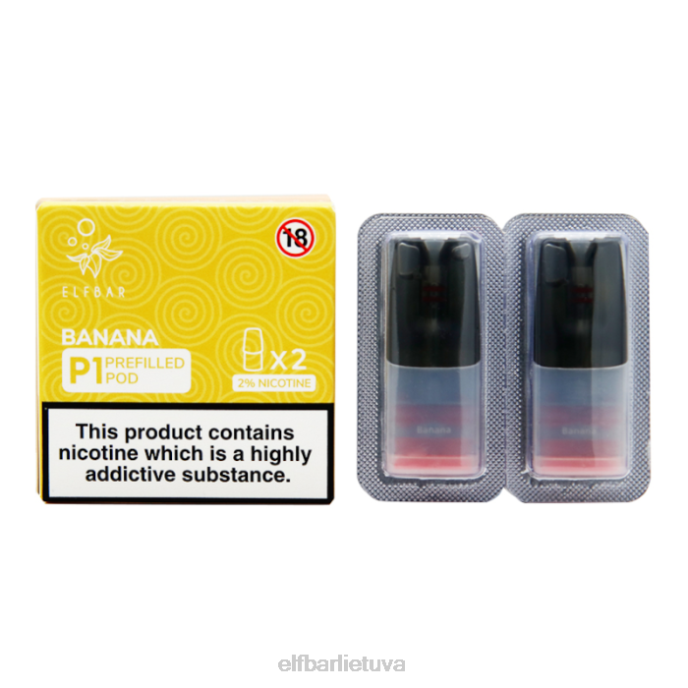 elfbar mate 500 p1 užpildytų ankščių - 20 mg (2 pakuotės) 24L2143 bananas
