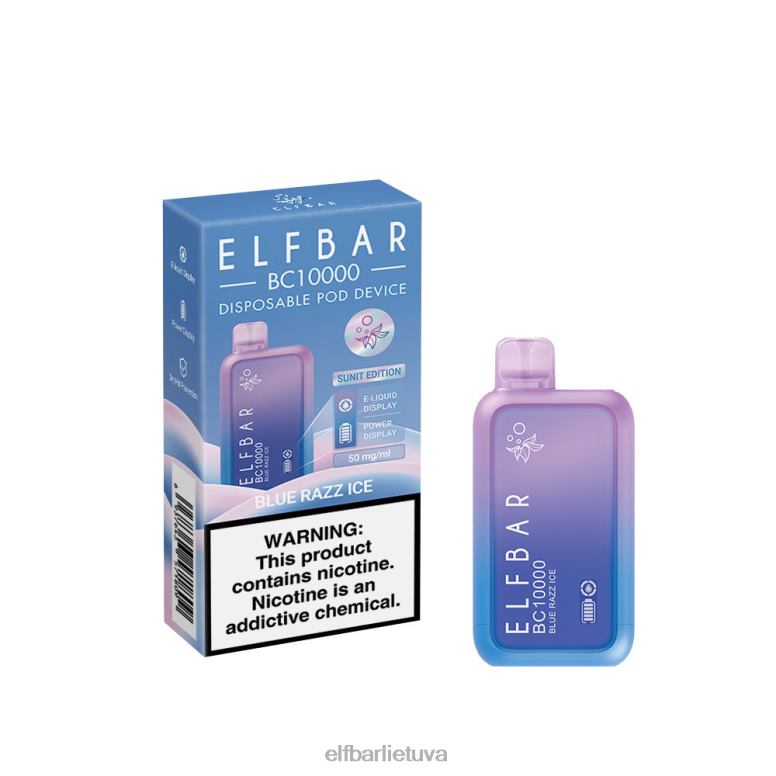 ELFBAR geriausio skonio vienkartinių vape bc10000 ledų serija mėlynas razz ledas 6FJ441