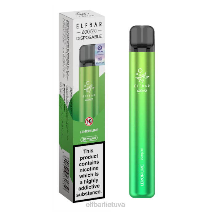 elfbar 600v2 vienkartinis vape - 20mg 24L215 citrininis laimas